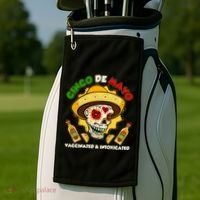 Cinco De Mayo Vaccinated And Intoxicated Sugar Skull Golf Towel thumb 2