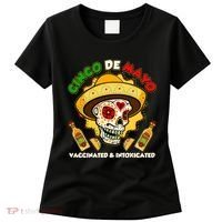 Cinco De Mayo Vaccinated And Intoxicated Sugar Skull Women's T-Shirt thumb 0