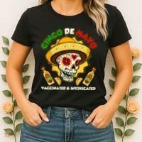 Cinco De Mayo Vaccinated And Intoxicated Sugar Skull Women's T-Shirt thumb 2