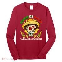 Cinco De Mayo Vaccinated And Intoxicated Sugar Skull Long Sleeve Shirt thumb 0