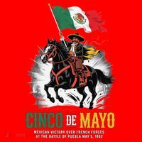 Cinco De Mayo Mexican Battle Puebla 1862 Anniversary Santa Hat thumb 1