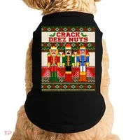 Crack Deez Nuts Nutcracker Ugly Christmas Sweater Doggie Tank thumb 0