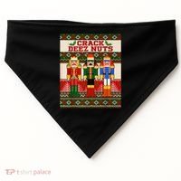 Crack Deez Nuts Nutcracker Ugly Christmas Sweater USA-Made Doggie Bandana thumb 0