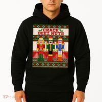 Crack Deez Nuts Nutcracker Ugly Christmas Sweater Hoodie thumb 2