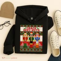 Crack Deez Nuts Nutcracker Ugly Christmas Sweater Hoodie thumb 4