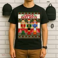 Crack Deez Nuts Nutcracker Ugly Christmas Sweater T-Shirt thumb 6