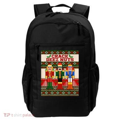 Crack Deez Nuts Nutcracker Ugly Christmas Sweater Backpack