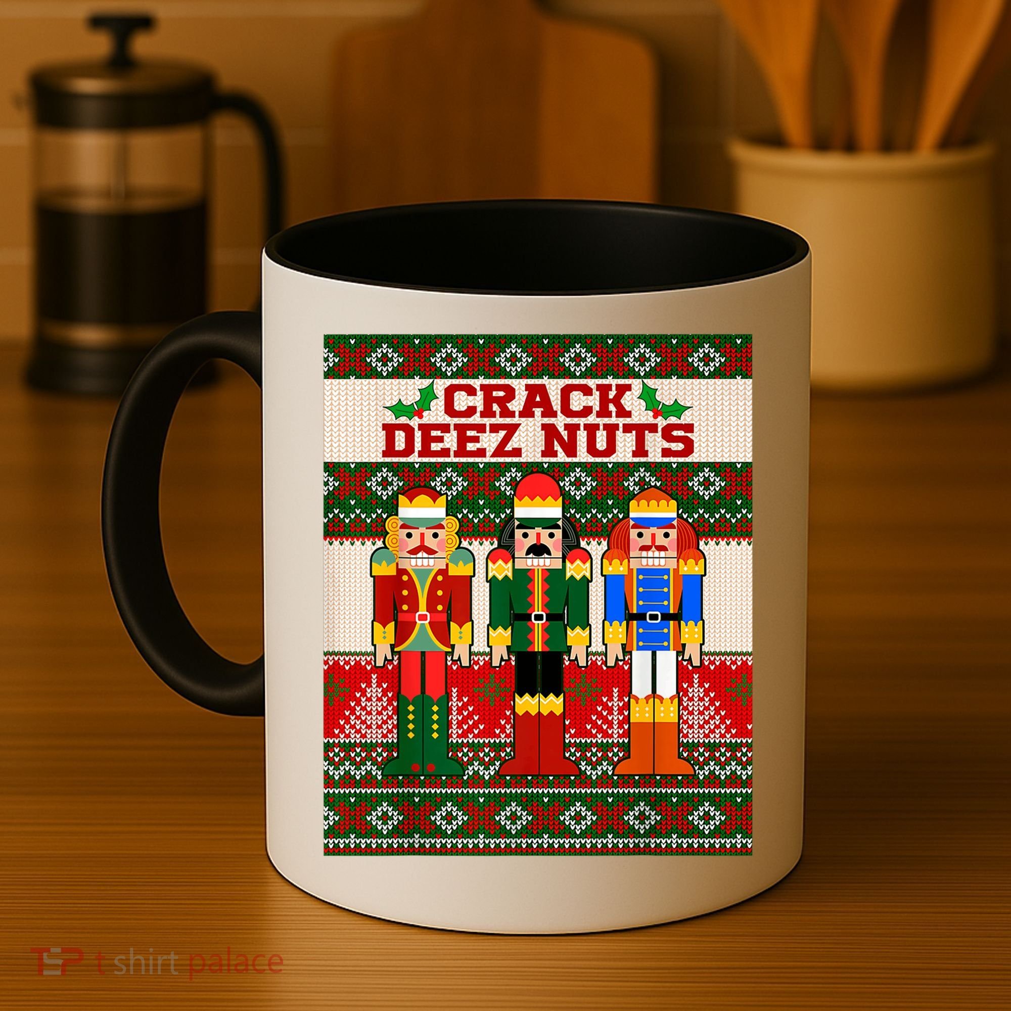 Crack Deez Nuts Nutcracker Ugly Christmas Sweater Coffee Mug