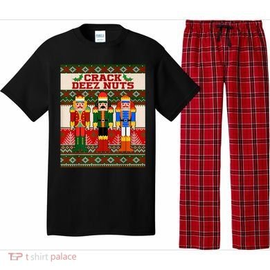 Crack Deez Nuts Nutcracker Ugly Christmas Sweater Pajama Set