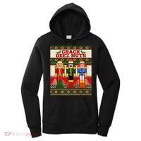Crack Deez Nuts Nutcracker Ugly Christmas Sweater Women's Hoodie thumb 0