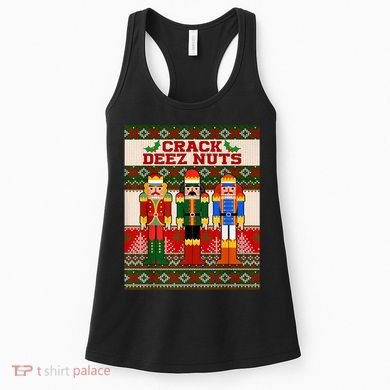 Crack Deez Nuts Nutcracker Ugly Christmas Sweater Women's Tank Top