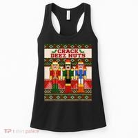 Crack Deez Nuts Nutcracker Ugly Christmas Sweater Women's Tank Top thumb 0