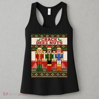 Crack Deez Nuts Nutcracker Ugly Christmas Sweater Women's Tank Top thumb 3