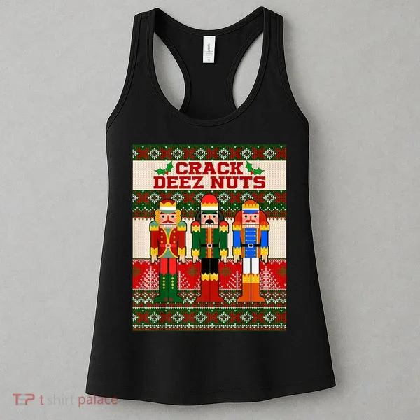 Crack Deez Nuts Nutcracker Ugly Christmas Sweater Women's Tank Top