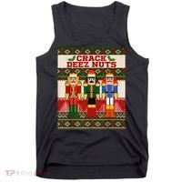 Crack Deez Nuts Nutcracker Ugly Christmas Sweater Tank Top thumb 0