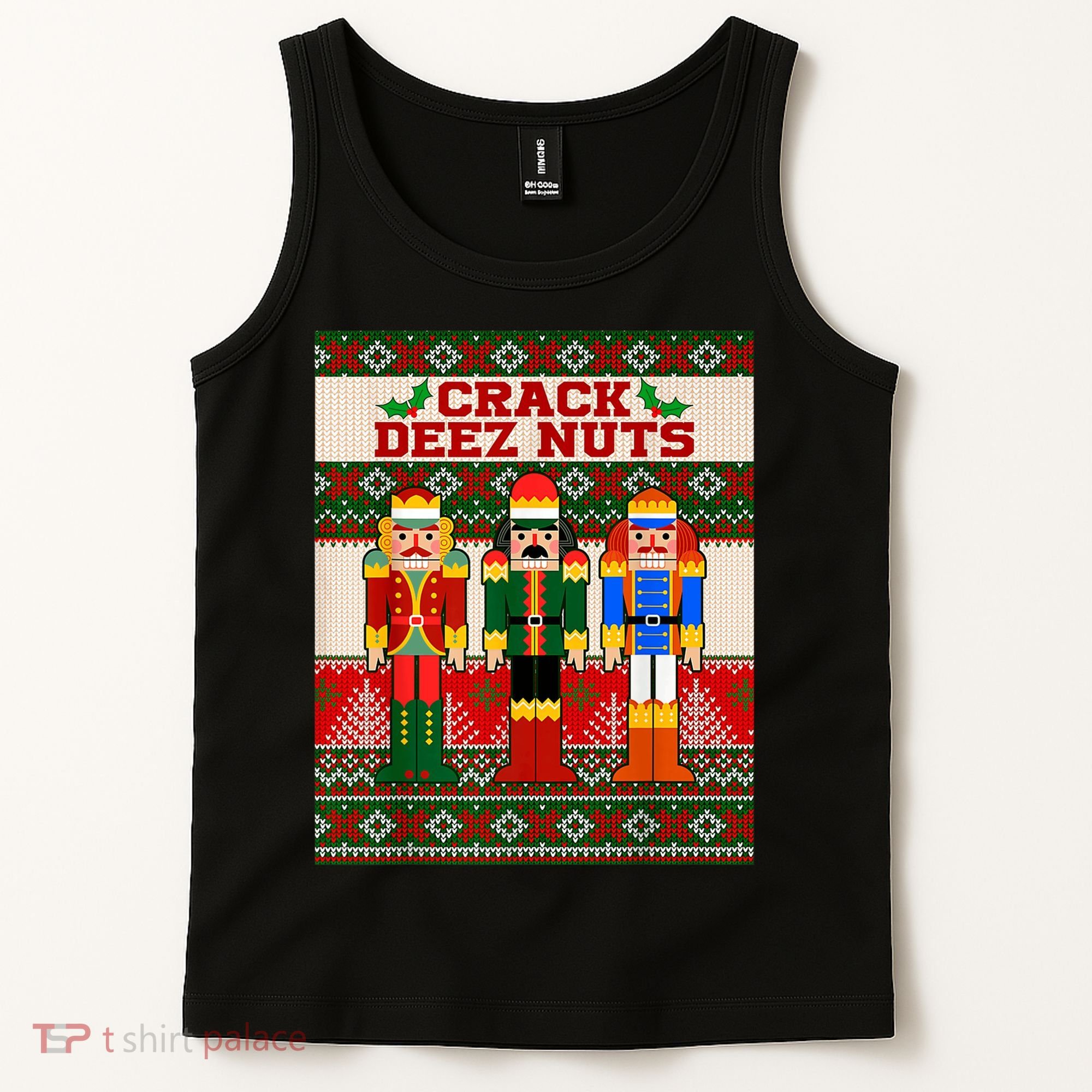 Crack Deez Nuts Nutcracker Ugly Christmas Sweater Tank Top