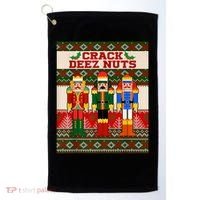 Crack Deez Nuts Nutcracker Ugly Christmas Sweater Golf Towel thumb 0