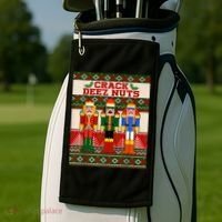 Crack Deez Nuts Nutcracker Ugly Christmas Sweater Golf Towel thumb 2