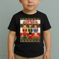 Crack Deez Nuts Nutcracker Ugly Christmas Sweater Toddler T-Shirt thumb 2
