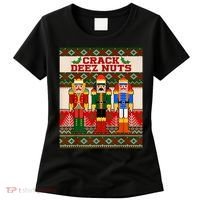 Crack Deez Nuts Nutcracker Ugly Christmas Sweater Women's T-Shirt thumb 0