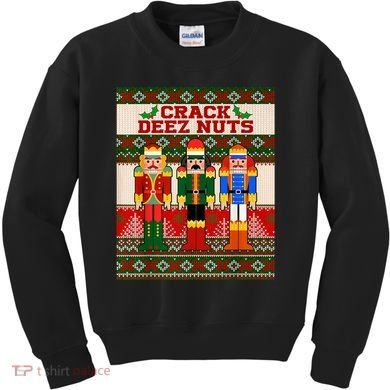 Crack Deez Nuts Nutcracker Ugly Christmas Sweater Kids Sweatshirt