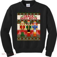 Crack Deez Nuts Nutcracker Ugly Christmas Sweater Kids Sweatshirt thumb 0