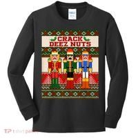 Crack Deez Nuts Nutcracker Ugly Christmas Sweater Kids Long Sleeve Shirt thumb 0