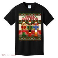Crack Deez Nuts Nutcracker Ugly Christmas Sweater Kids T-Shirt thumb 0