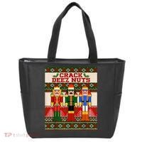 Crack Deez Nuts Nutcracker Ugly Christmas Sweater Tote Bag thumb 0