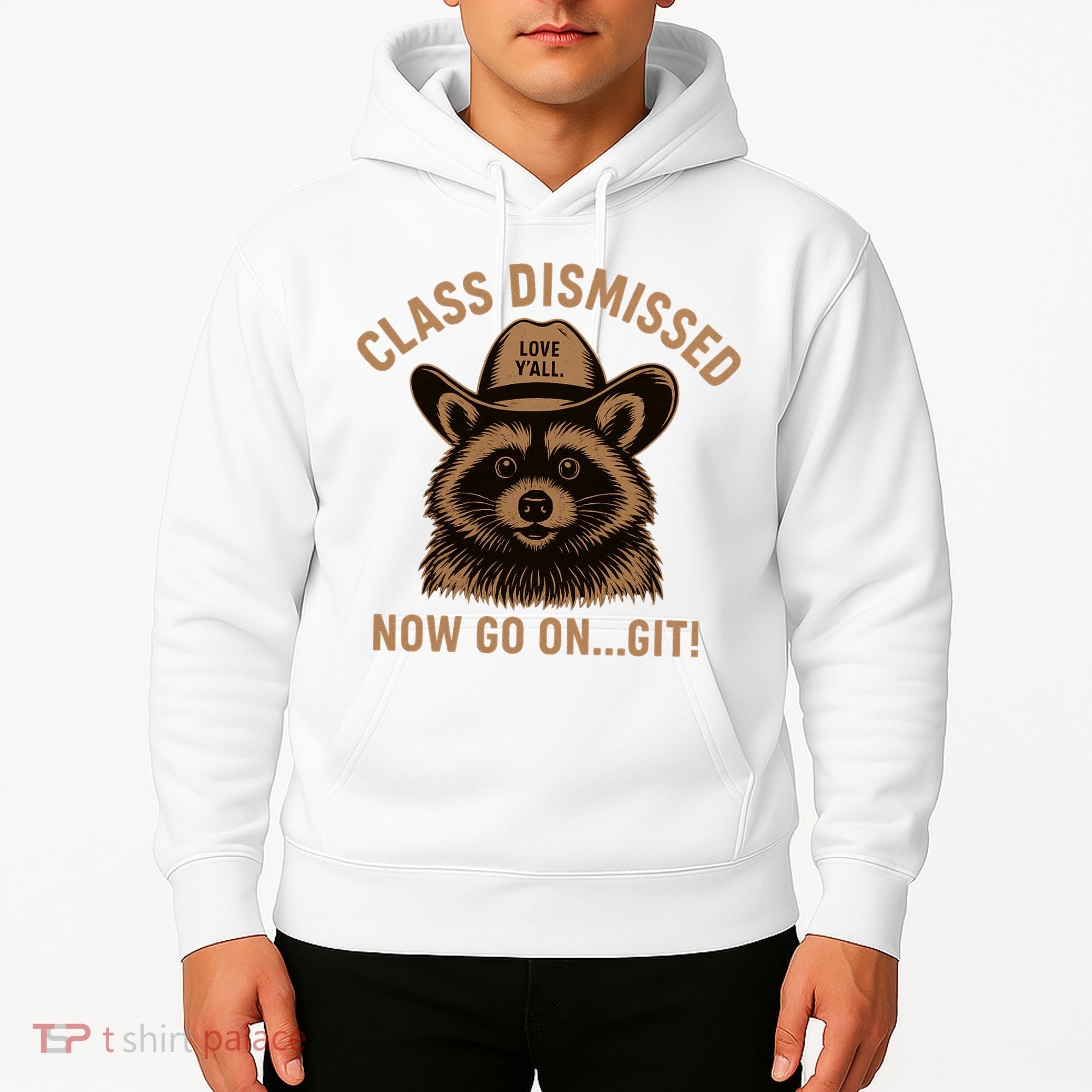 Class Dismissed Now Go On Git Last Day Of School Raccoon Hoodie