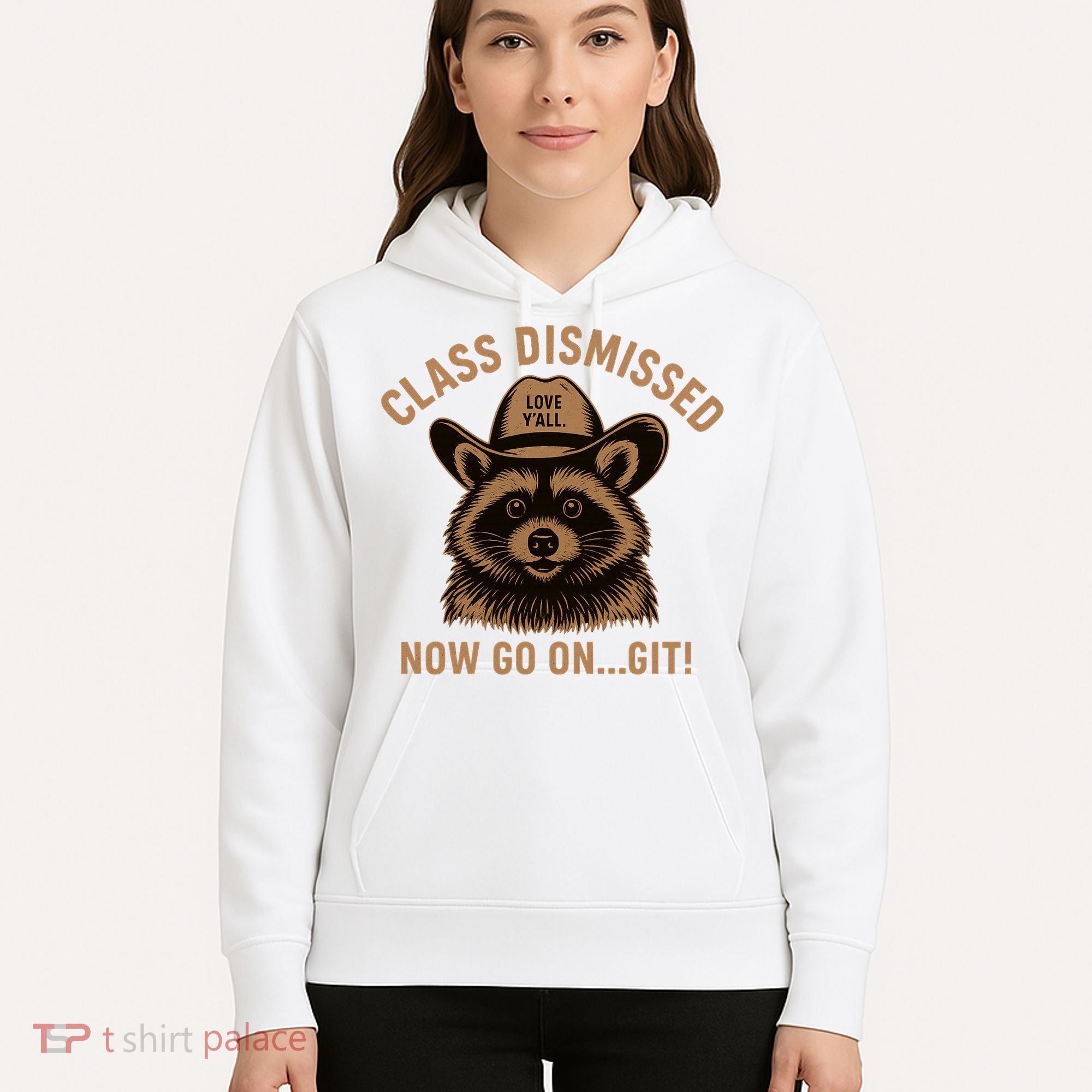 Class Dismissed Now Go On Git Last Day Of School Raccoon Hoodie