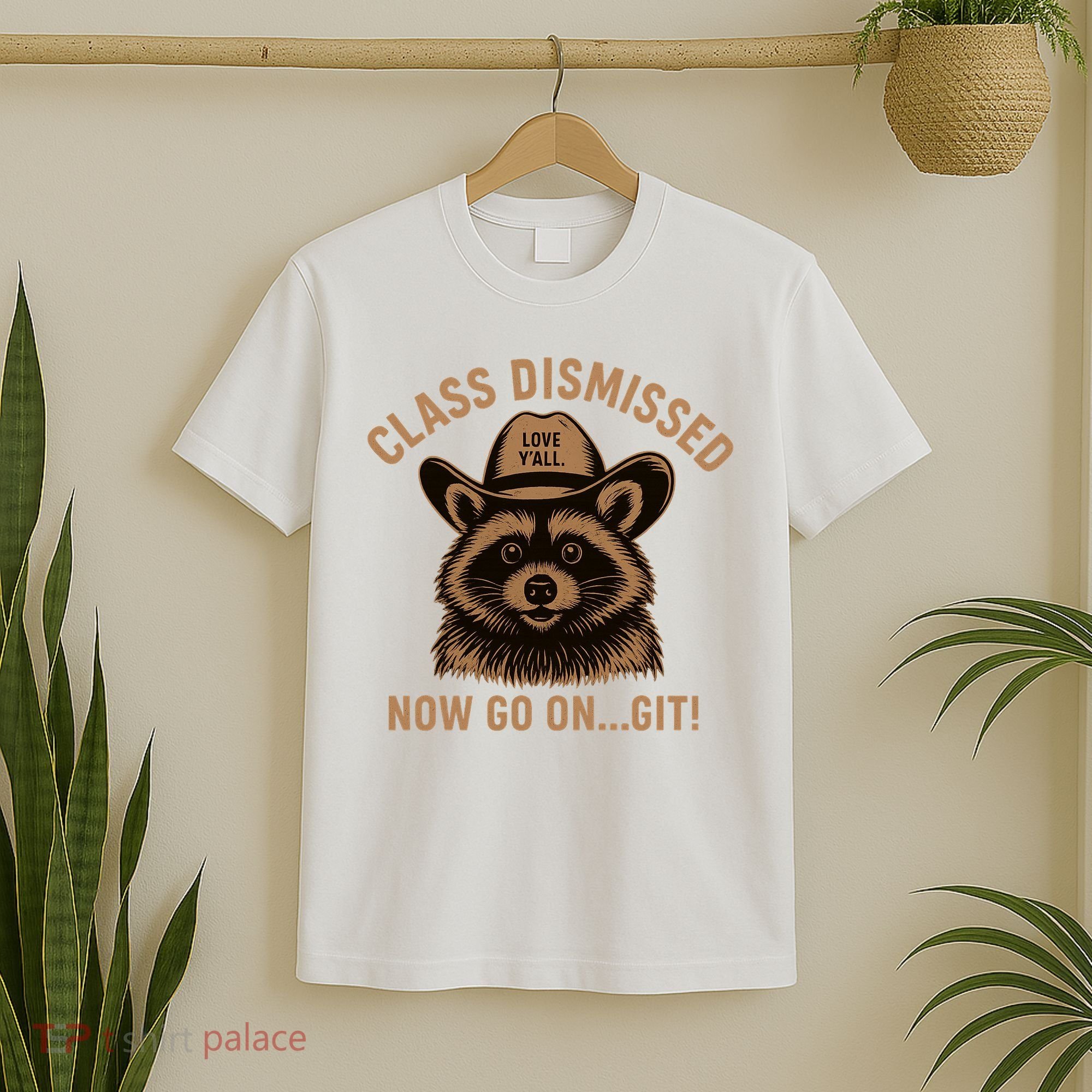 Class Dismissed Now Go On Git Last Day Of School Raccoon T-Shirt