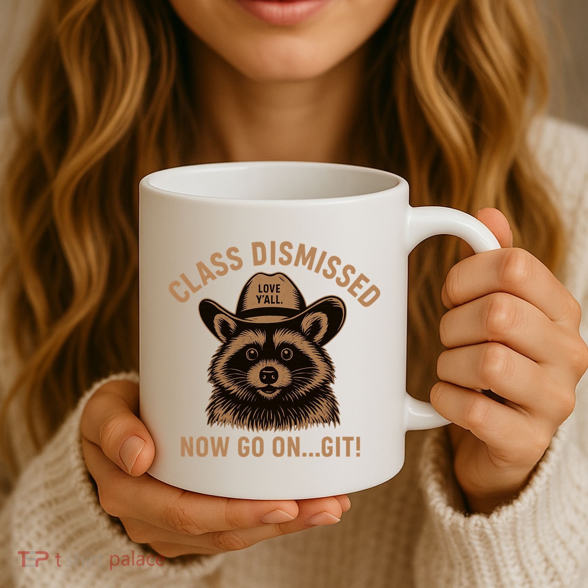 Class Dismissed Now Go On Git Last Day Of School Raccoon Coffee Mug