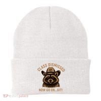 Class Dismissed Now Go On Git Last Day Of School Raccoon Beanie thumb 0