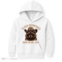 Class Dismissed Now Go On Git Last Day Of School Raccoon Kids Hoodie thumb 0