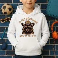 Class Dismissed Now Go On Git Last Day Of School Raccoon Kids Hoodie thumb 2
