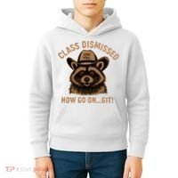 Class Dismissed Now Go On Git Last Day Of School Raccoon Kids Hoodie thumb 4