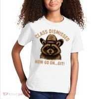 Class Dismissed Now Go On Git Last Day Of School Raccoon Kids T-Shirt thumb 2