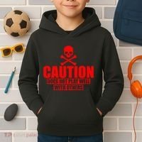 Caution Does Not Play Well With Others Kids Hoodie thumb 2