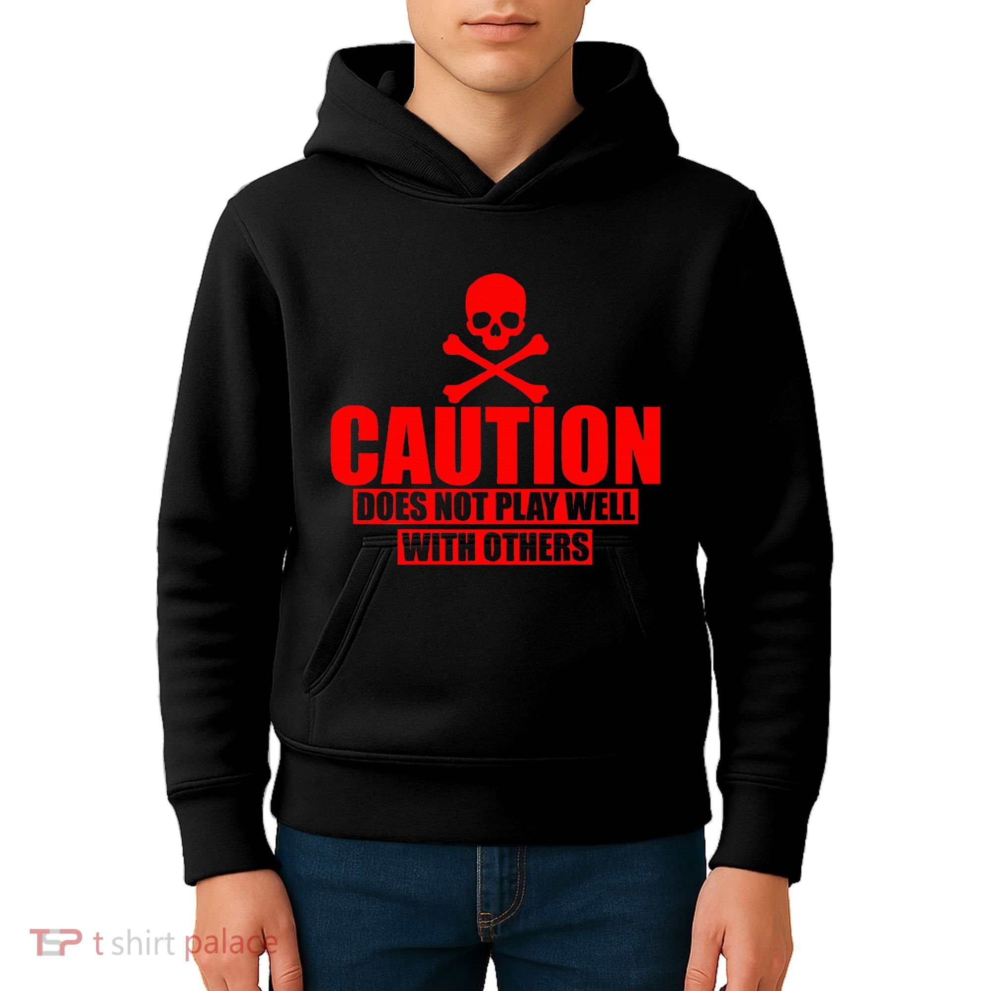 Caution Does Not Play Well With Others Kids Hoodie