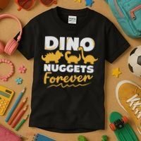 Chicken Dino Nuggets Lover Dino Nuggets Forever Funny Kids T-Shirt thumb 3