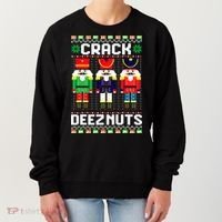 Crack Deez Nuts Nutcracker Nut Xmas Pajama Matching Women's Sweatshirt thumb 0
