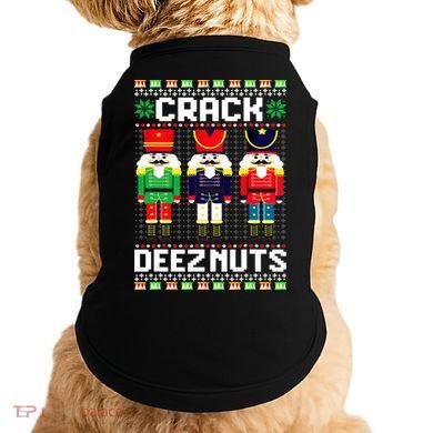 Crack Deez Nuts Nutcracker Nut Xmas Pajama Matching Doggie Tank
