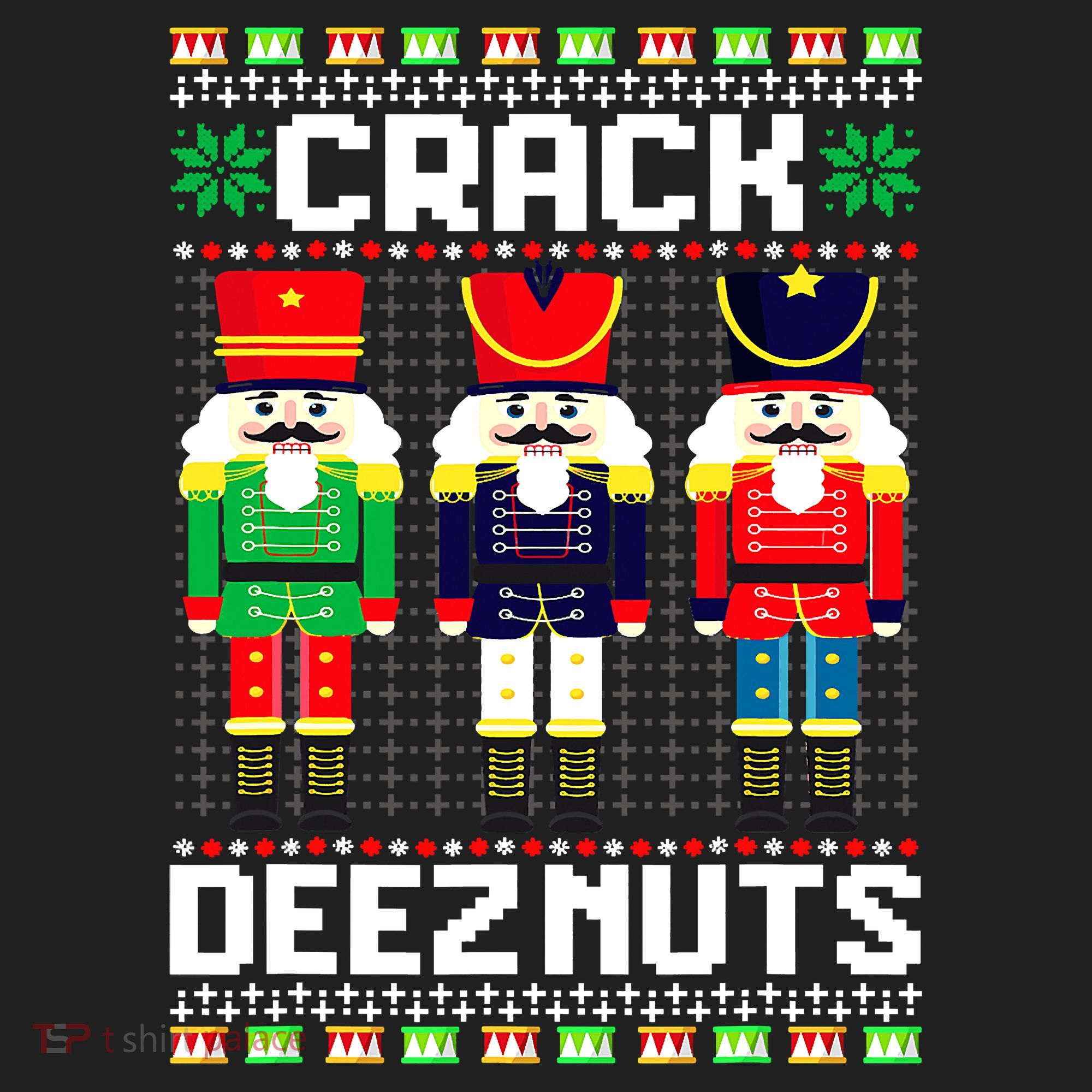 Crack Deez Nuts Nutcracker Nut Xmas Pajama Matching Beanie