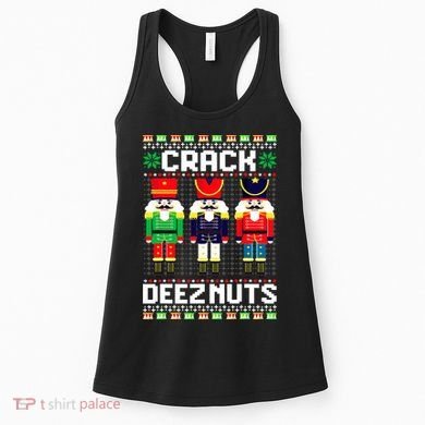 Crack Deez Nuts Nutcracker Nut Xmas Pajama Matching Women's Tank Top