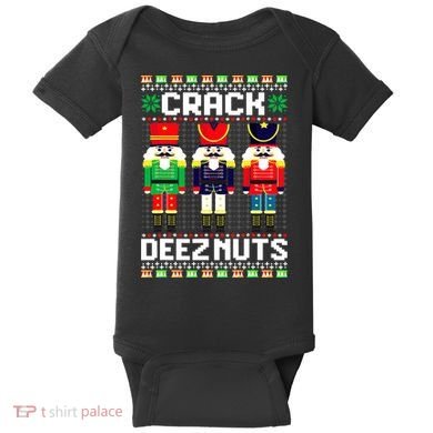 Crack Deez Nuts Nutcracker Nut Xmas Pajama Matching Baby Bodysuit