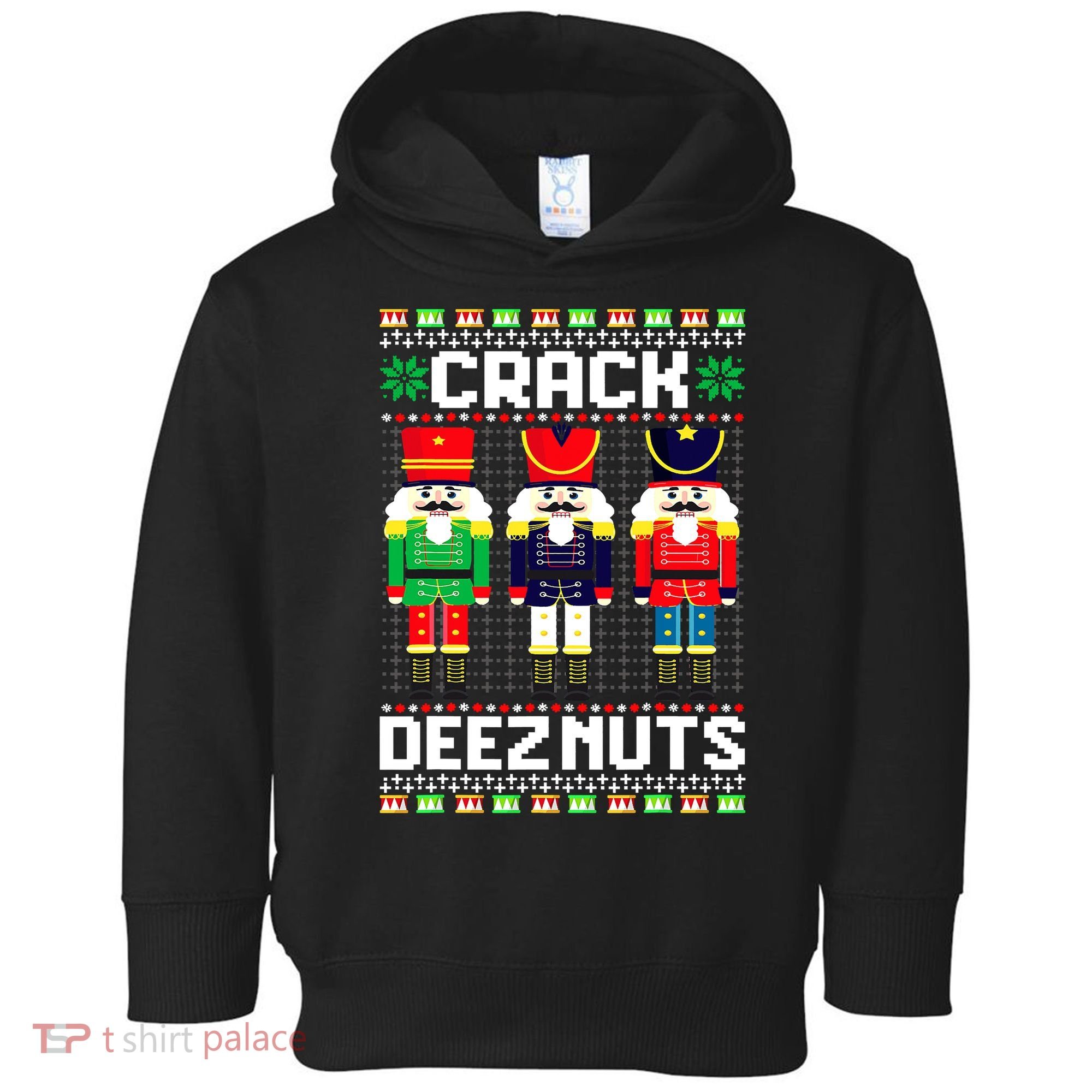 Crack Deez Nuts Nutcracker Nut Xmas Pajama Matching Toddler Hoodie