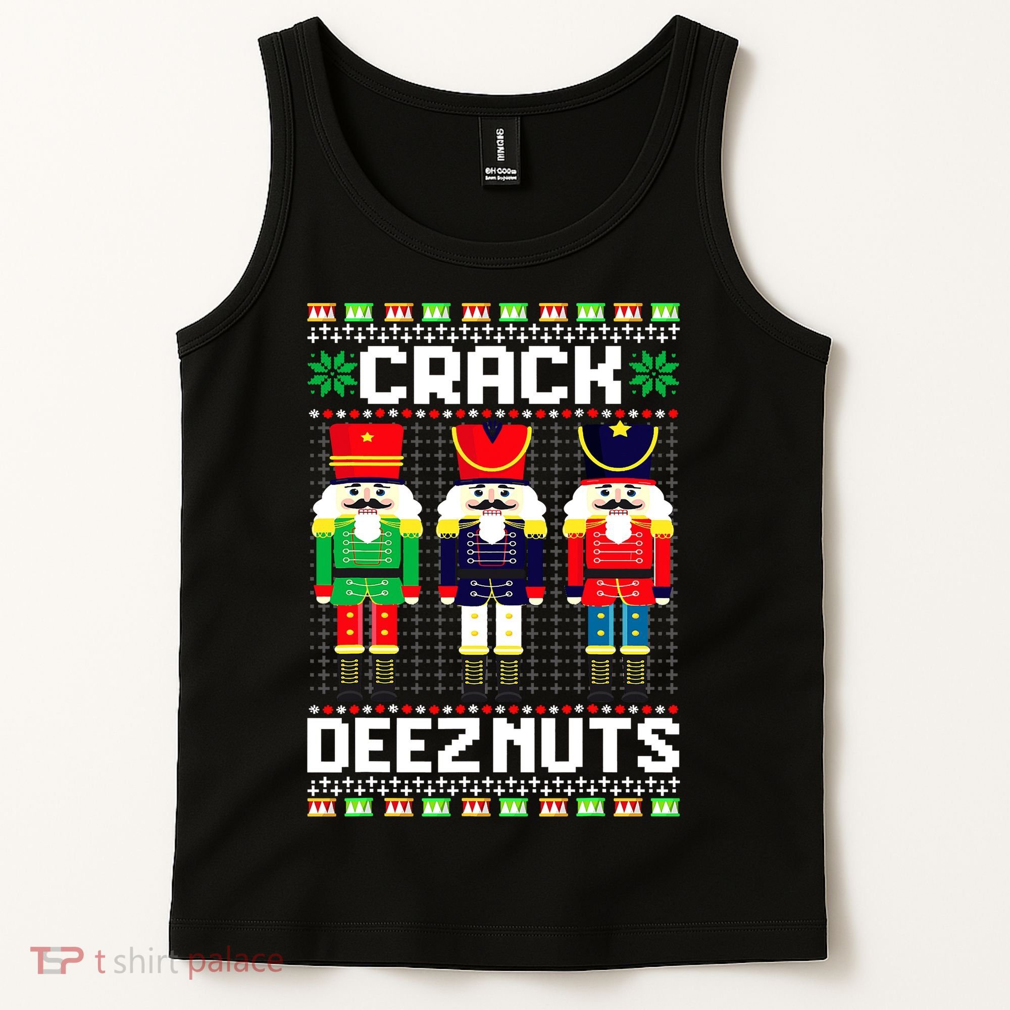 Crack Deez Nuts Nutcracker Nut Xmas Pajama Matching Tank Top