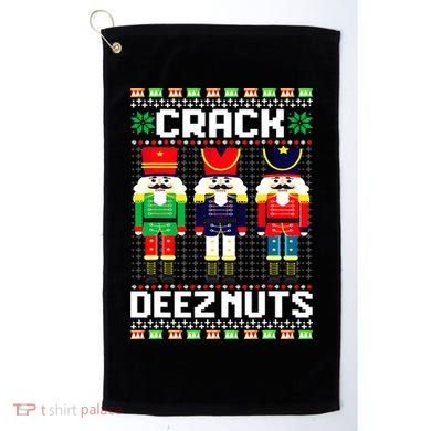 Crack Deez Nuts Nutcracker Nut Xmas Pajama Matching Golf Towel