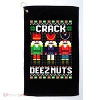 Crack Deez Nuts Nutcracker Nut Xmas Pajama Matching Golf Towel thumb 0